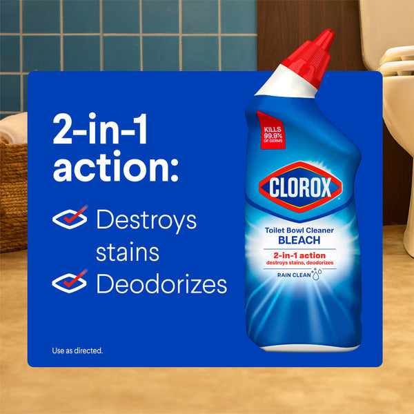 Clorox Toilet Bowl Cleaner, Rain Clean - Premium Cleaning Solution