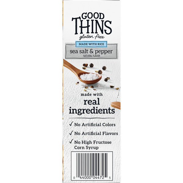 GOOD THINS Sea Salt & Pepper Rice Snacks - Gluten Free Crackers