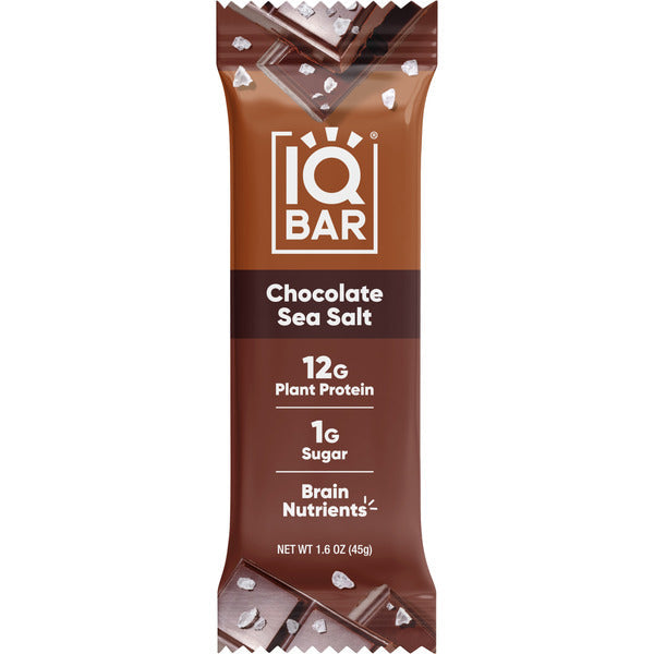 Barras de Proteína Vegetal IQBAR - Sabor Chocolate con Sal Marina