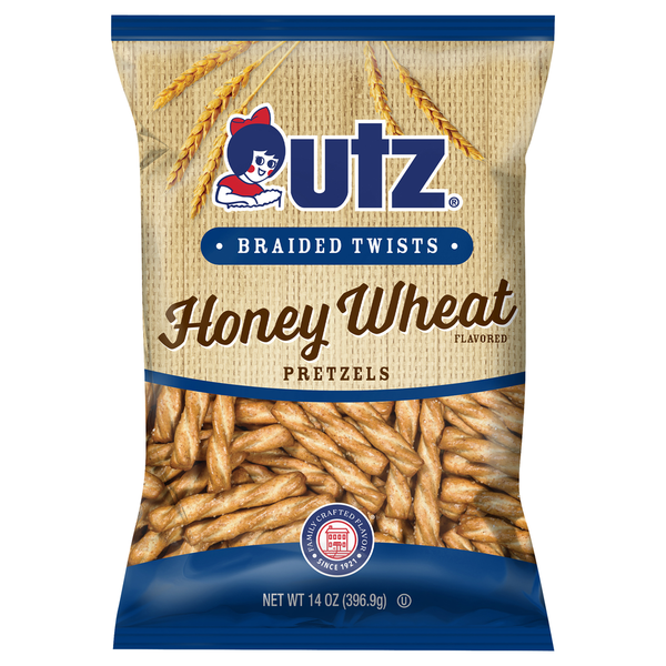 Utz Honey Wheat Braided Twists Pretzels