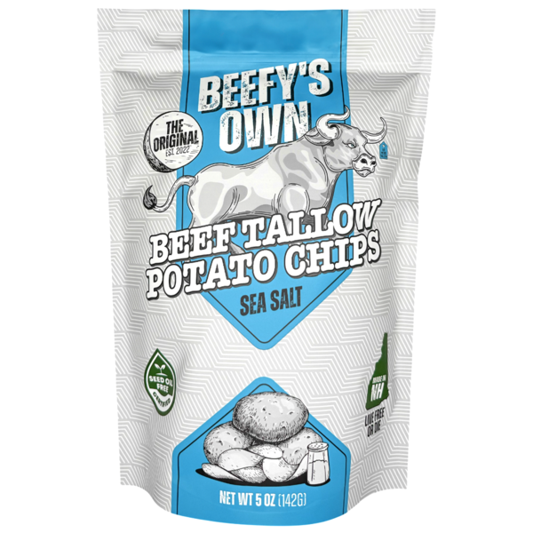 Chips de pomme de terre au suif de bœuf de Beefy - Sel de mer
