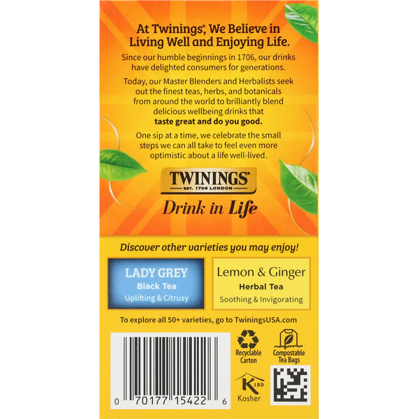 Sachets de thé noir Earl Grey Twinings