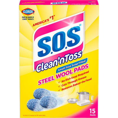 S.O.S. Clean ‘n Toss Estropajos de Acero con Jabón