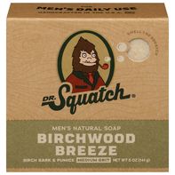 Jabón en barra natural de abedul para hombres de Dr. Squatch con textura media