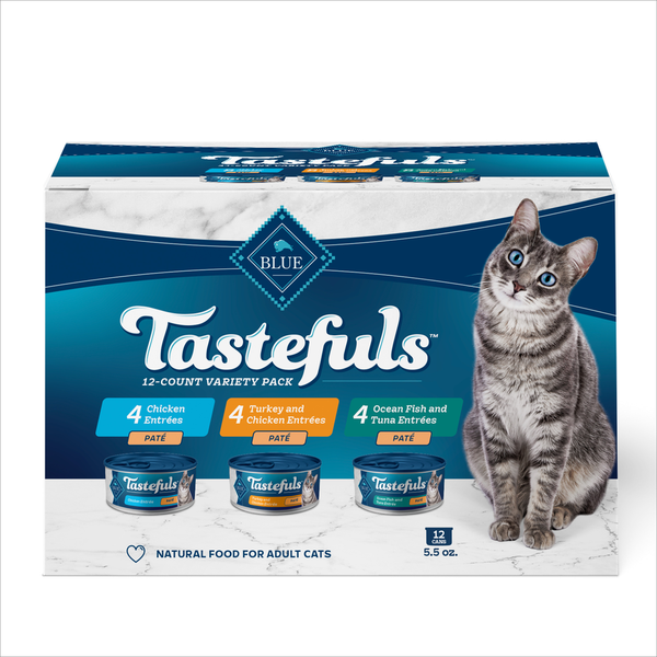 Blue Buffalo Tastefuls Comida Húmeda Natural para Gatos - Pollo y Pescado de Océano
