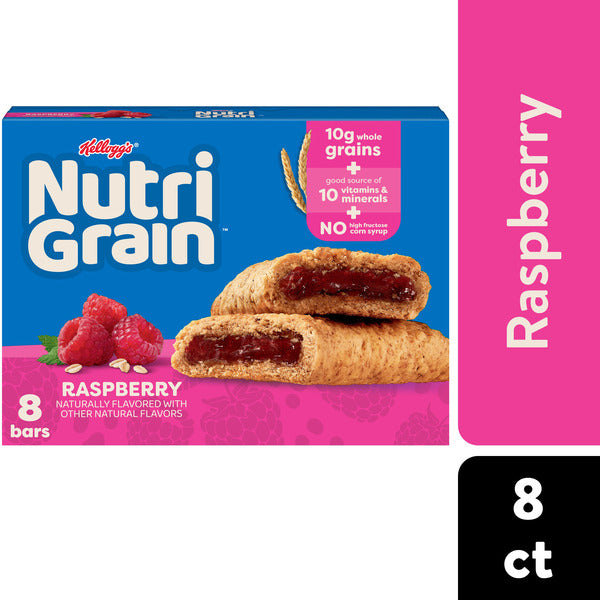 Barras de Desayuno de Frambuesa Nutri-Grain de Kellogg's - 8 Contenido
