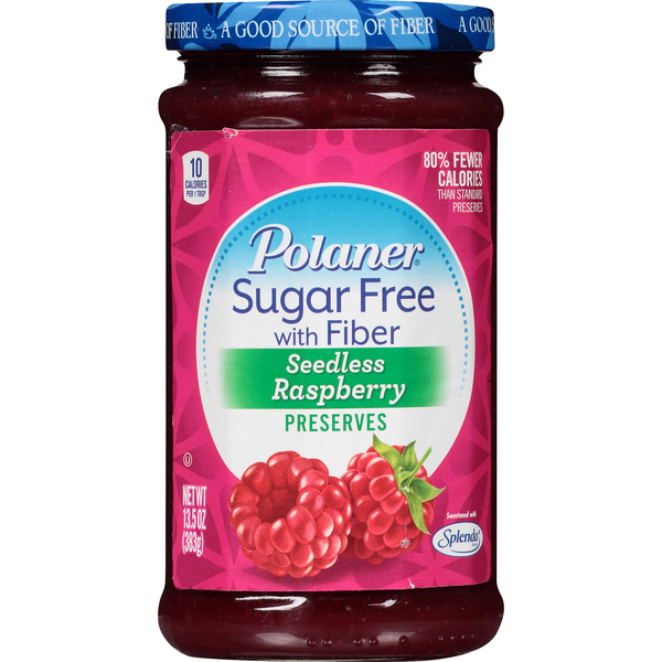 Confiture de framboises sans sucre et sans pépins Polaner avec fibres