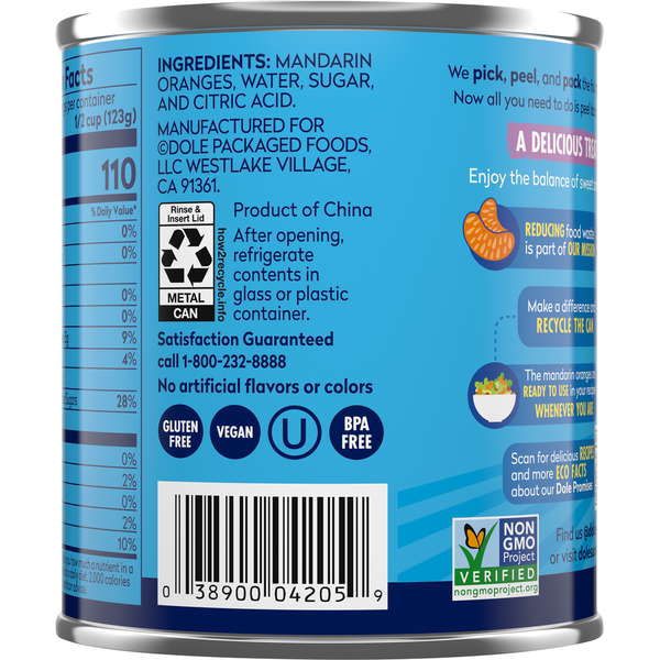 Dole Mandarin Oranges - Sweet and Juicy Canned Fruit