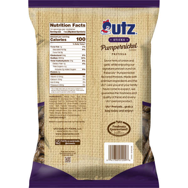 Utz Pumpernickel Pretzel Sticks