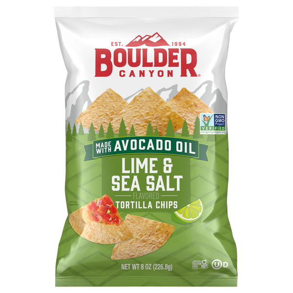 Boulder Canyon Tortilla Chips de Lima y Sal Marina