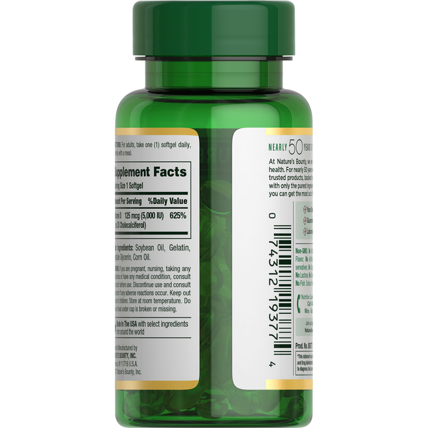 Nature's Bounty Vitamin D3 5000 Softgels