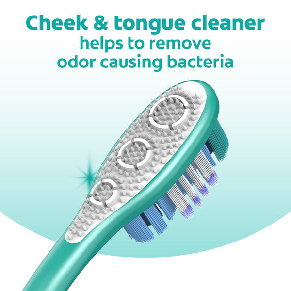 Brosse à dents moyenne Colgate avec nettoyeur de langue