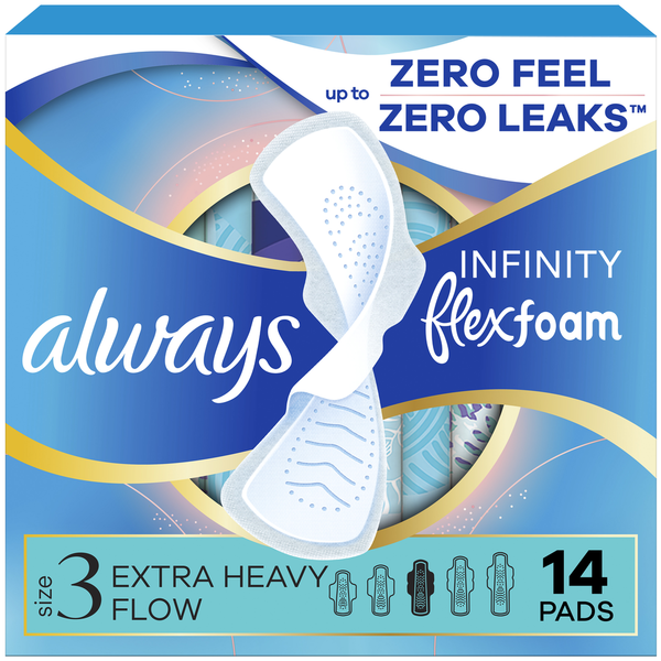 Always Infinity Compresas Menstruales Extra Absorbentes con Alas Sin Fragancia