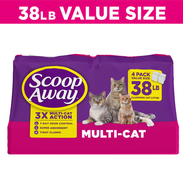 Scoop Away Multi Cat Litter - Meadow Fresh Scent, Clumping Formula