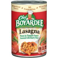 Lasagne Chef Boyardee dans une sauce tomate