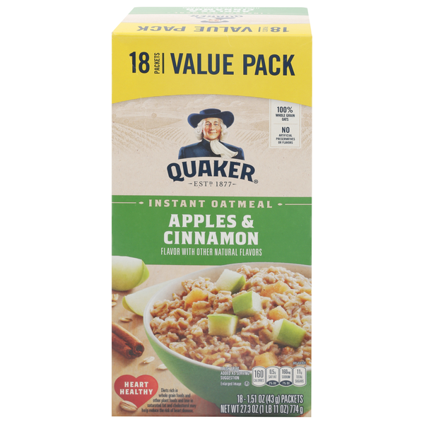 Avena Instantánea Quaker, Manzanas y Canela - Paquete