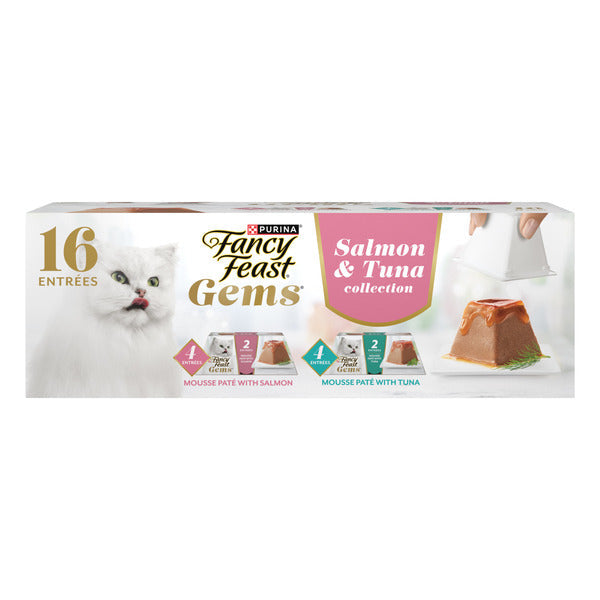Pack de variété de nourriture pour chats Fancy Feast Gems Pâté avec saumon et thon