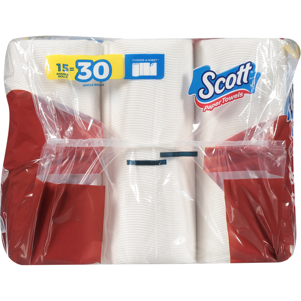 Essuie-tout en papier Scott One-Ply Choose-A-Sheet à absorption rapide en rouleaux triples