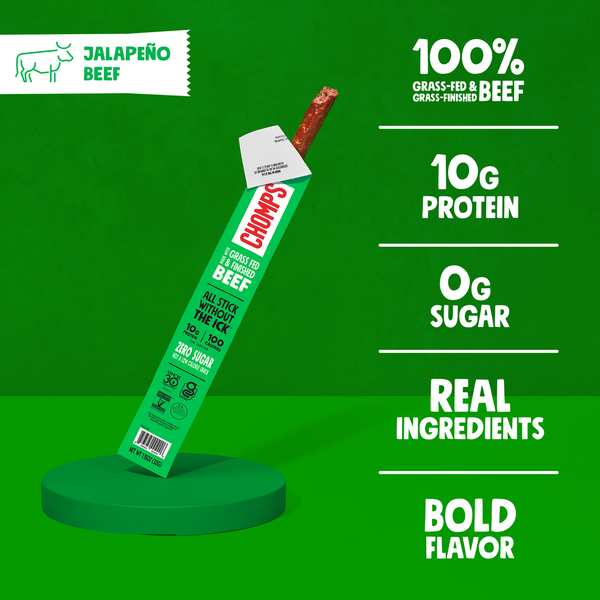 Chomps Grass-Fed Jalapeno Beef Sticks - Medium