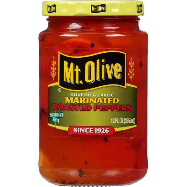 Pimientos Asados Marinados Mt. Olive con Aceite de Oliva y Ajo
