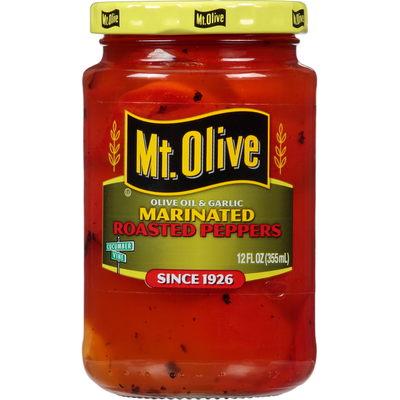 Poivrons rôtis marinés Mt. Olive à l'huile d'olive et à l'ail