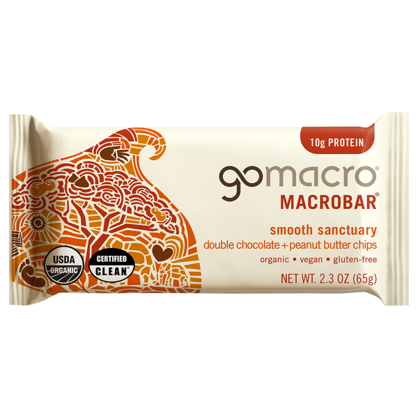 GoMacro Doble Chocolate y Chips de Mantequilla de Cacahuate MacroBar
