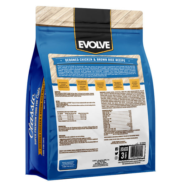 Comida para Gatos EVOLVE Classic de Pollo y Arroz Integral