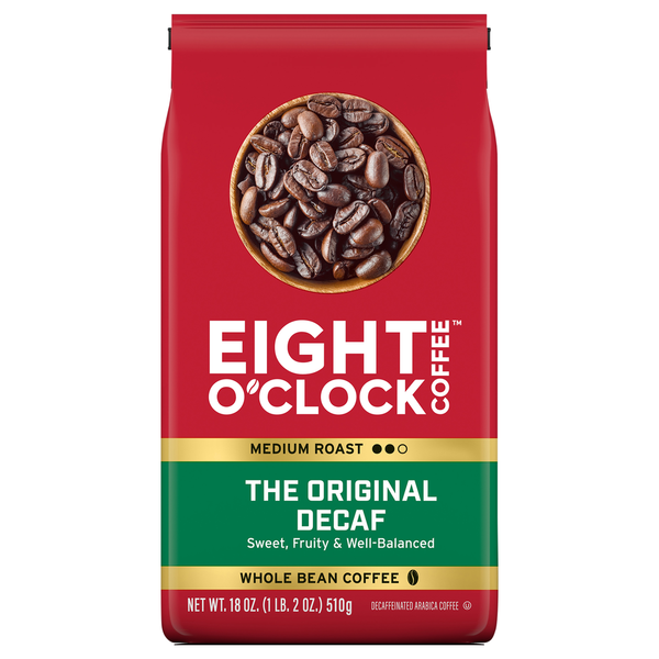 Café décaféiné en grains moyen torréfié Eight O’Clock