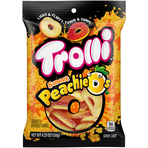 Bonbons gélifiés Trolli, Peachieos - Friandises sucrées et moelleuses