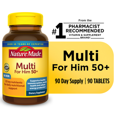 Nature Made Multivitamin para Él 50+ Tabletas