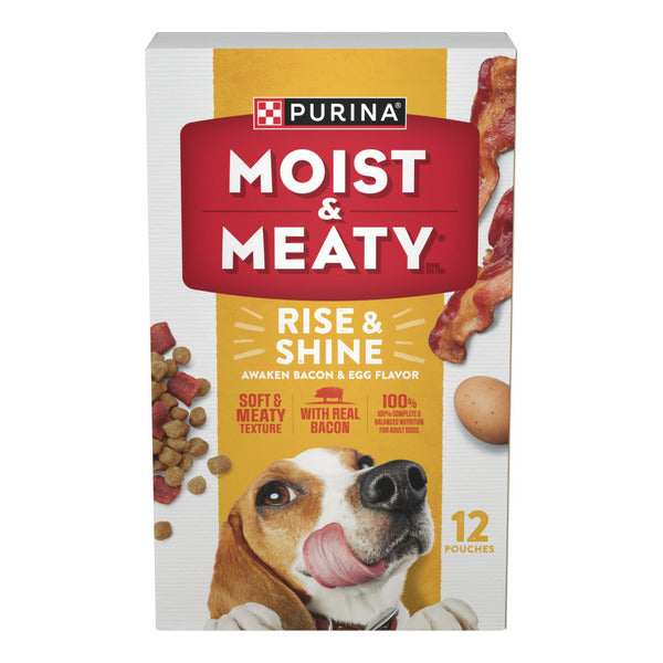 Purina Moist & Meaty Rise and Shine Saveur Bacon et Oeuf Poches de Nourriture pour Chiens