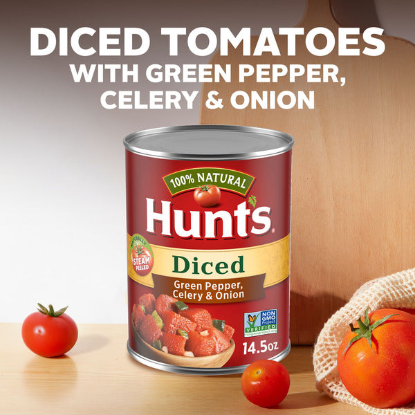 Tomates Diced de Hunt's con Pimiento Verde, Apio y Cebolla