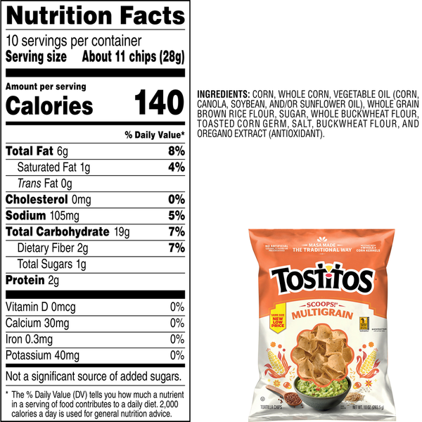 Tostitos Multigrain Tortilla Chips Scoops