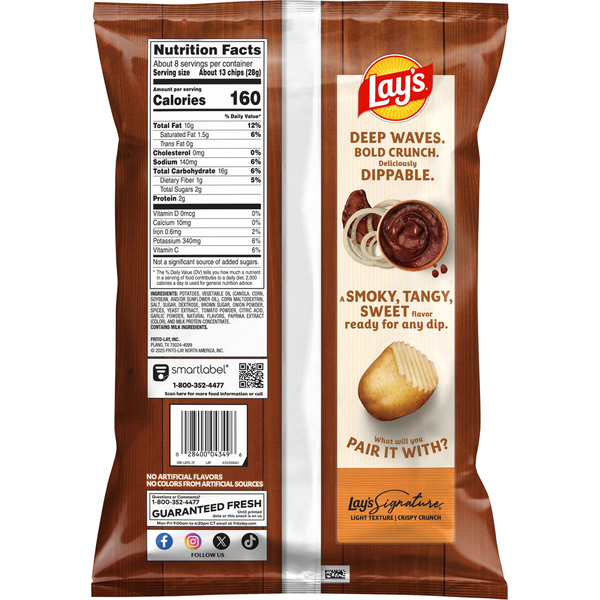 Papas Fritas Wavy Lay's - Sabor Barbacoa Ahumada