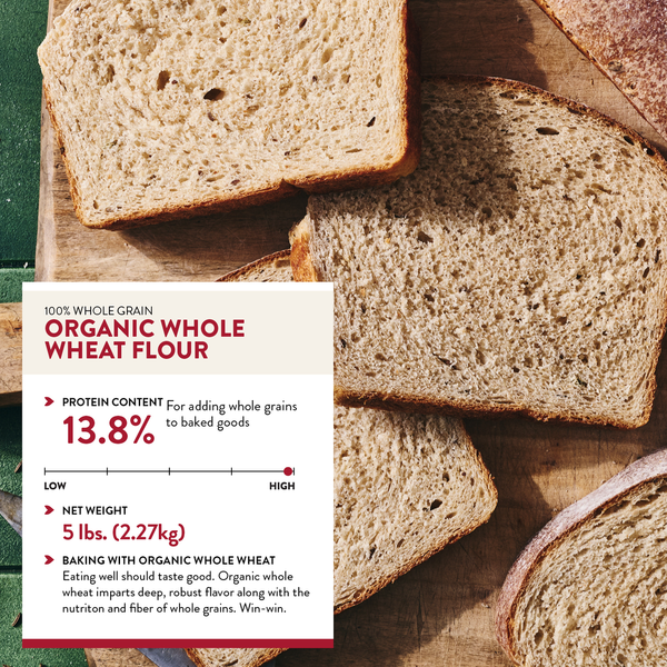 King Arthur 100% Organic Whole Wheat Flour - Premium Quality