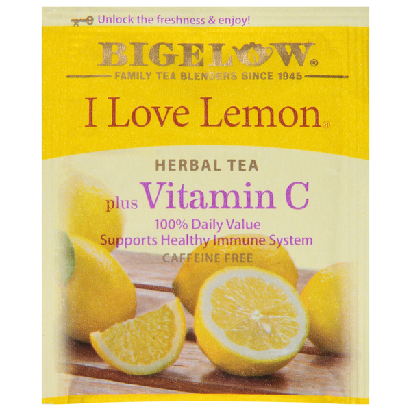 Bigelow I Love Lemon Té de Hierbas con Vitamina C - Sin Cafeína