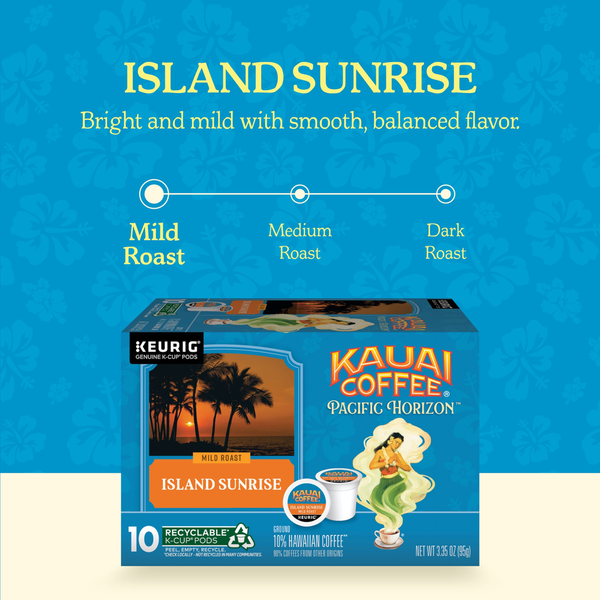 Cápsulas de café Kauai K-Cup - Café de tueste suave Island Sunrise