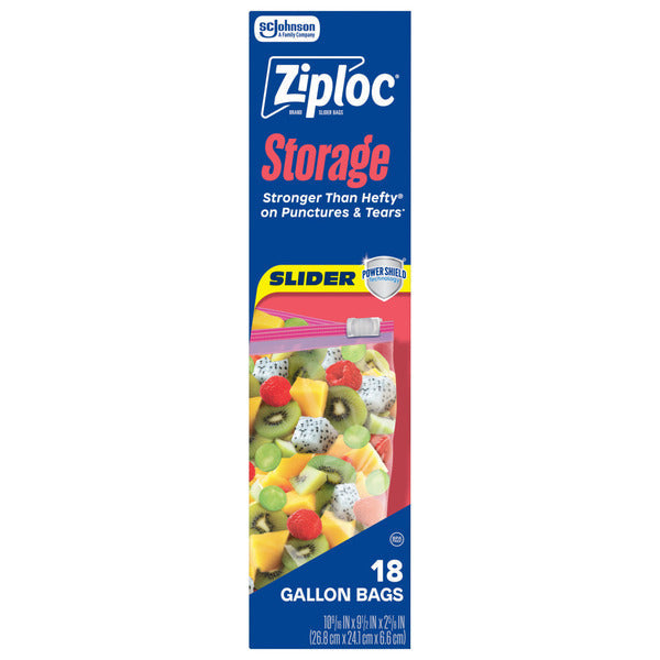Sacs de rangement Ziploc à glissière de gallon avec technologie Power Shield™