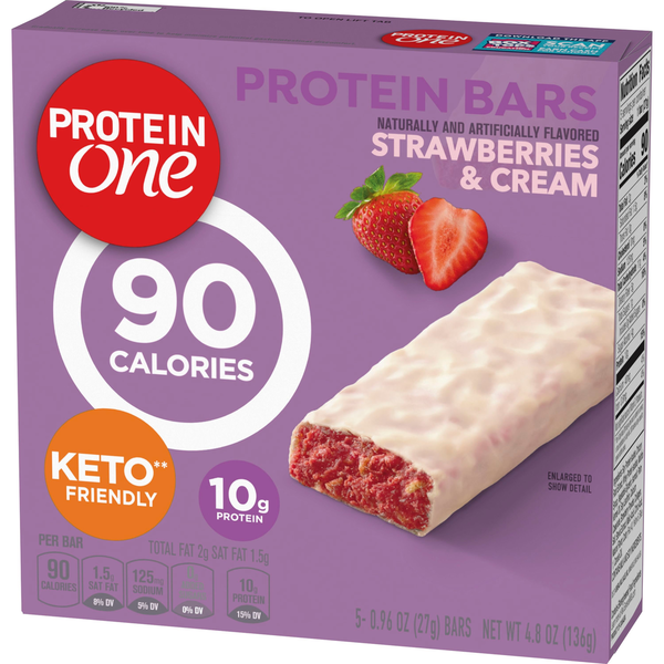 Barras de Proteína One 90 Calorías Sabor Fresa y Crema