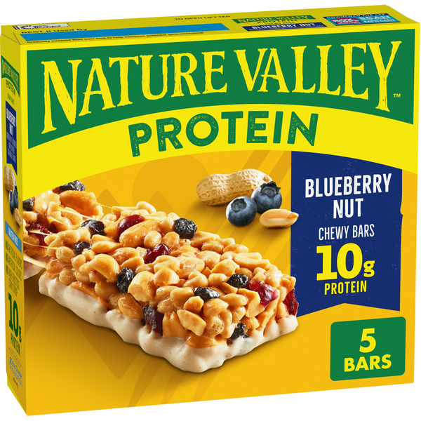 Barras de Granola de Proteína Masticables Nature Valley de Arándano y Nueces