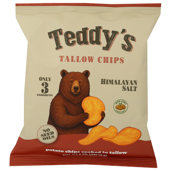 Teddy's Tallow Chips - Premium Potato Chips Cooked in Beef Tallow