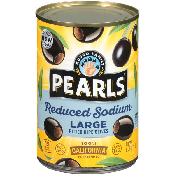 Aceitunas Rojas Californianas Grandes Sin Hueso con Bajo Contenido de Sodio de Pearls