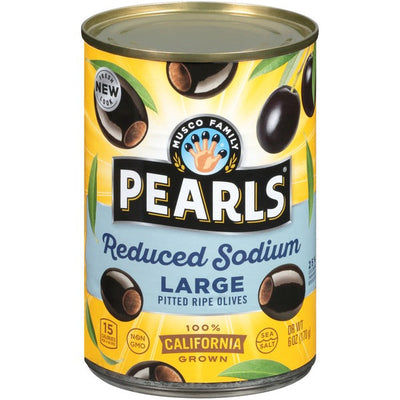 Aceitunas Rojas Californianas Grandes Sin Hueso con Bajo Contenido de Sodio de Pearls