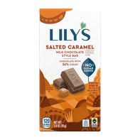 Barre de chocolat au lait au caramel salé LILY'S - Sans sucre ajouté