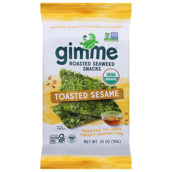 gimMe Snacks de Algas, Tostadas, Sésamo Tostado