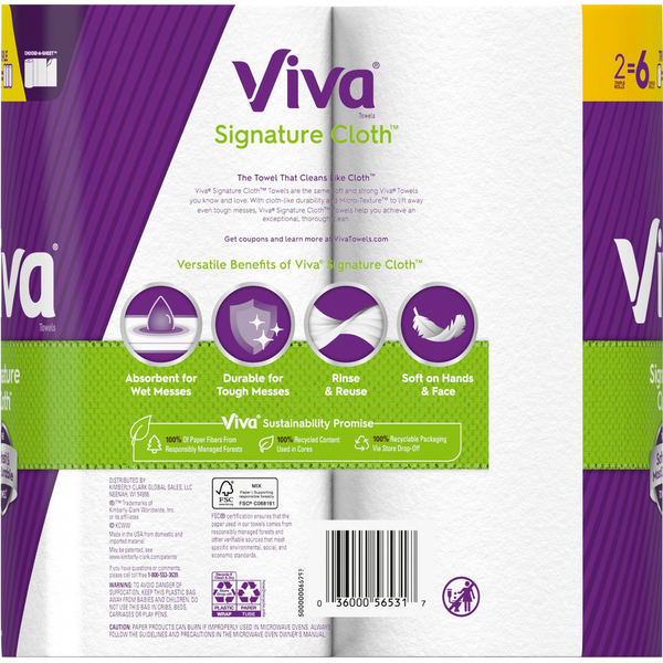Toallas de Tela Viva Signature, Elige una Hoja, Rollos Triples, 1-Capa