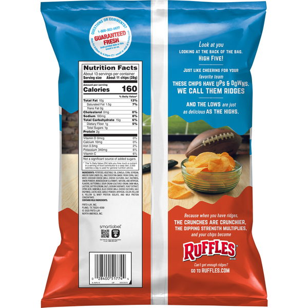 Ruffles Cheddar & Sour Cream Potato Chips - Party Size