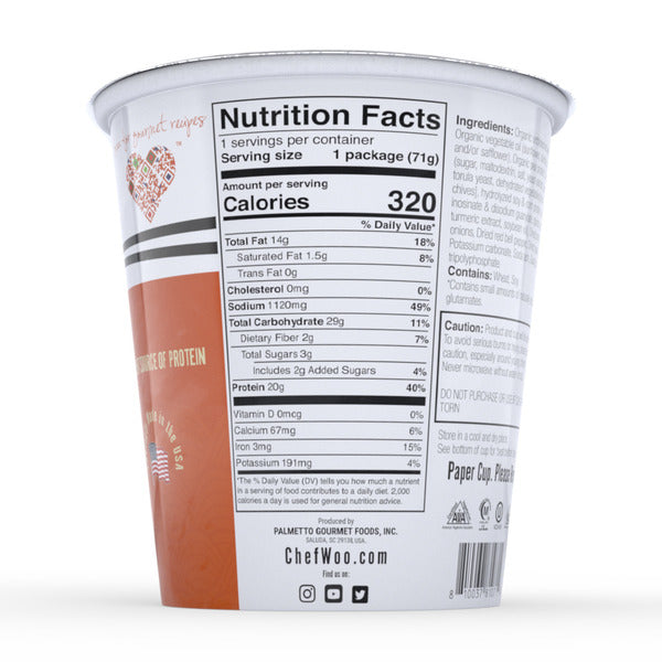 Taza de fideos ramen de pollo asado Chef Woo - 20g de proteína
