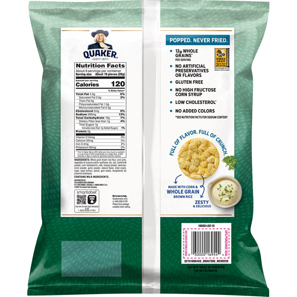 Quaker Rice Crisps - Sabor a Buttermilk Ranch