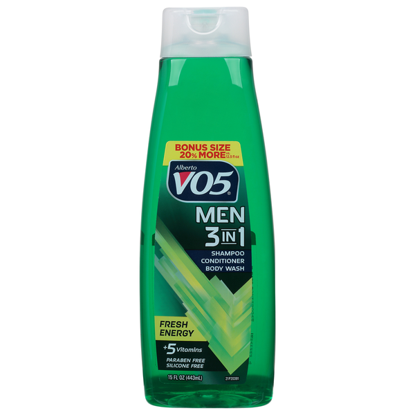 Alberto VO5 Shampoo, Après-shampooing et Gel Douche 3-en-1 - Énergie Fraîche pour Hommes